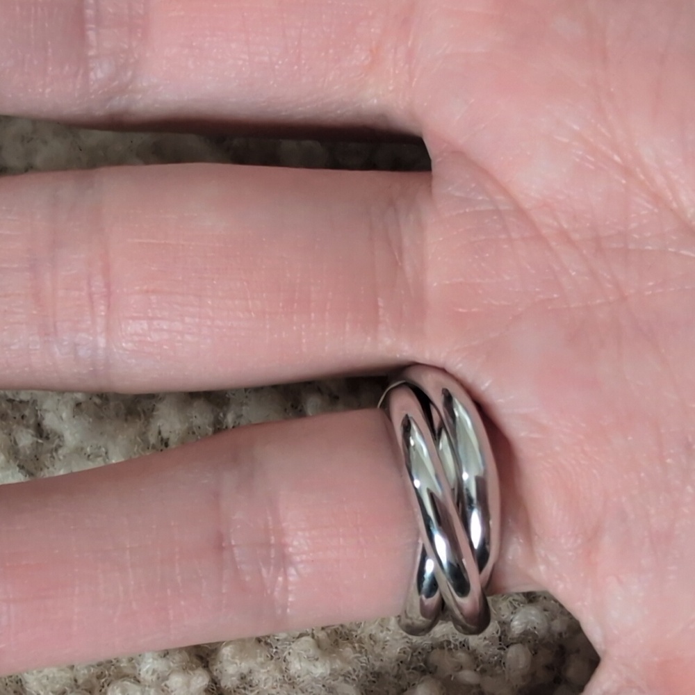 s925 13-14 stacking interlock rings - Picture 3 of 6